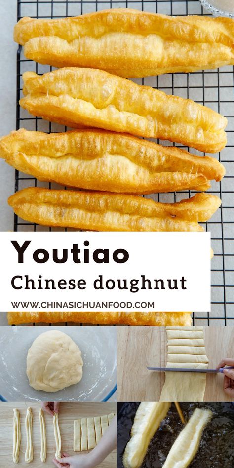 Chinese Doughnuts Recipe, Chinese Sweet Bread, Fancy Chinese Food, Real Chinese Food Recipes, Chinese Bakery Recipes, Chinese Snacks Recipe, Chinese Street Food Recipes, Chinese Breakfast Traditional, Authentic Chinese Food Recipes