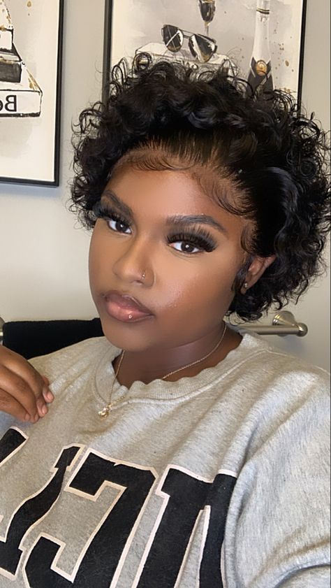 Curly Pixie Wigs For Black Women, Short Human Hair Wigs Curly Hairstyles, Short Curly Wig Hairstyles, Wig Hairstyles Short, Amazon Wigs Black Women, Wig Colors Black Women, Pixie Curly Wig, 8inch Bob, Curly Pixie Wig