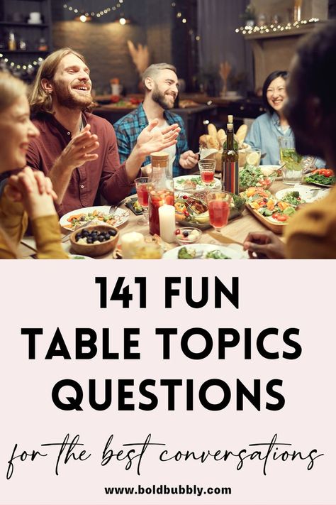 table topics questions Dinner Party Questions, Table Topics Questions, Dinner Table Games, Starters For Dinner, Dinner Conversation Starters, Funny Conversation Starters, Budget Friendly Dinner Recipes, Family Conversation Starters, Party Questions