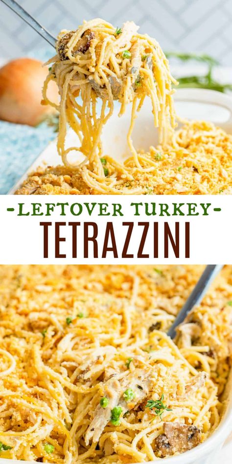 Easy Turkey Tetrazzini, Turkey Tetrazzini Easy, Turkey Tetrazzini Recipe, Turkey Tetrazzini, Butter Crackers, Leftover Turkey Recipes, Easy Turkey, Turkey Dishes, Leftover Turkey