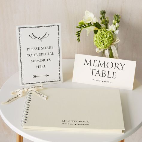 Memory Table Sign Spanish, Memory Table Retirement, Visual Merchandising Displays Table Memorial, Memory Tree Tags, Memorial Memory Table, Beach Memorial Table, Memorial Tree Celebration Of Life, Memoir Table, Memory Book Ideas