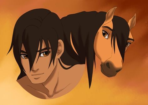 Spirit Der Wilde Mustang, Disney Characters As Humans, Spirit Horse Movie, Spirit Drawing, Humanized Disney, Disney Horses, Spirit And Rain, Spirit The Horse, Horse Animation