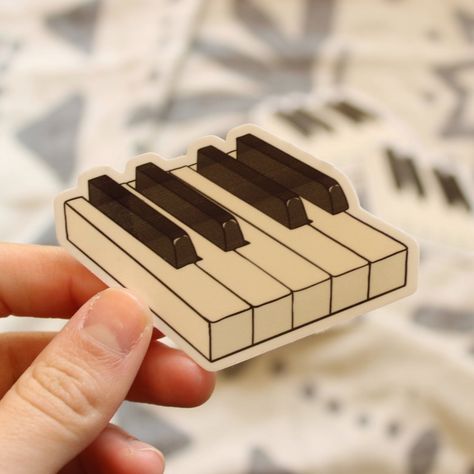 Sticker Cute Aesthetic, Piano Sticker, Piano Gifts, Aesthetic Laptop, Music Stickers, Piano Keys, Die Cut Sticker, Sticker Cute, Cute Aesthetic