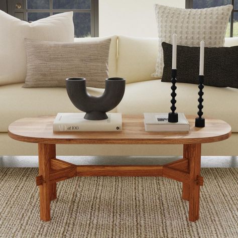 Joss & Main Addy Coffee Table & Reviews | Wayfair Wood Oval Coffee Table, Oval Wood Coffee Table, Wood Cocktail Table, Oval Coffee Table, Oval Coffee Tables, Solid Wood Coffee Table, Wood Joinery, Coffee Table Wayfair, Coffee Table Setting