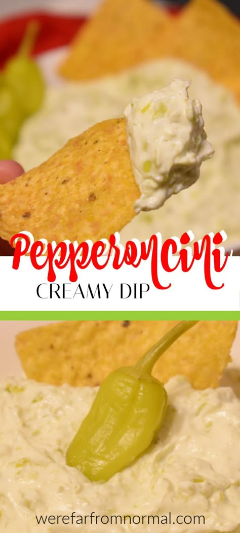 This pepperoncini dip is perfect! It is creamy, a little spicy, a little tangy, and great for dipping veggies or chips! Great for any party! #appetizer #dip #partyfood Pepperchini Recipes, Pepperoncini Dip, Veggies Dip, Dip Appetizers, Popper Dip, Jalapeno Popper, Dip Recipes Easy, Appetizer Bites, Party Appetizer