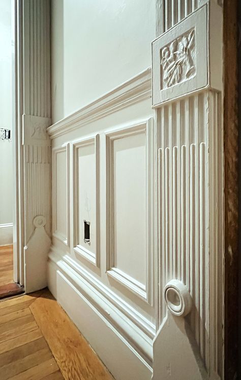 my wainscoting 1.8.2024 High Wainscoting Ideas, Dining Room Walls Wainscoting, English Wainscoting Ideas, Curved Wainscoting, Overlay Wainscoting, Victorian Wainscoting, Stained Wainscoting, Wainscoting Living Room, Latest Decorating Trends