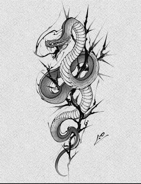 Sketches Snake, Snake Sketches, Snake Sketch, Tato Flash, Barbed Wire Tattoos, Tattoo Cool, Cobra Tattoo, Snake Tattoos, Snake Tattoo Design