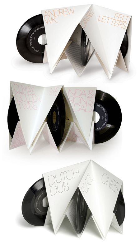 Nice 3 vinyl packaging. Folded paper. Karton Design, Cd Packaging, Cd Cover Design, Cd Design, Cd Cases, Cool Packaging, Pochette Album, Design Blogs, Design Editorial