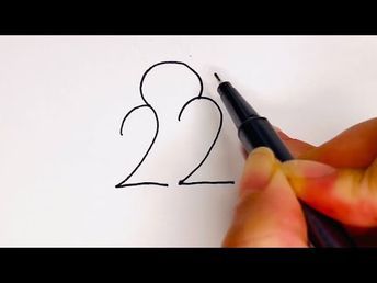 How to Draw Bird from Numbers 22 Very Easy - YouTube How To Draw A Bird, Bird Drawings Easy, Drawing Birds Easy, Easy Bird Drawing, Bird Drawing For Kids, How To Draw Birds, Draw Bird, Hummingbird Drawing, Easy Cartoon