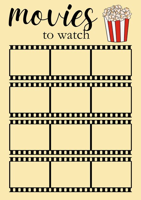 Favorite Movie Template, Film Journal Template, Movie Review Template Aesthetic, Movie Journal Template, Movie Tracker Bullet Journal, Movie Tracker Template, Movie Bullet Journal, Movie Tracker Printable, Bullet Journal Films