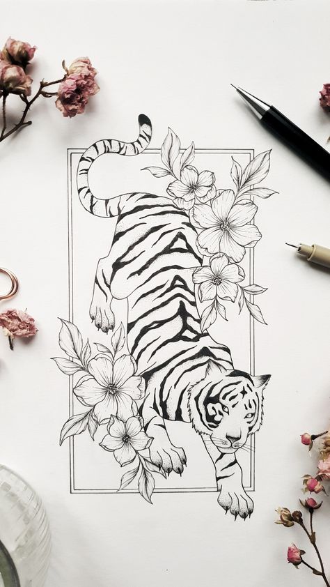 Tiger Tattoo Design, Tiger Drawing, Tiger Art, Tiger Tattoo, Dope Tattoos, Simplistic Tattoos, Tattoo Tattoo, Tattoo Stencils, Httyd