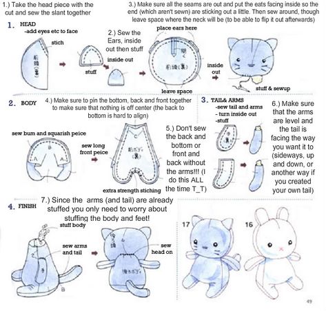 Kawaii!!! Plushies Diy, Dog Coat Pattern, Sewing Templates, Cute Sewing Projects, Animal Sewing Patterns, Small Dog Clothes, Plushie Patterns, Sewing Stuffed Animals, Dog Clothes Patterns