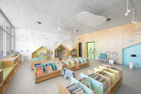 Kindergarten Interior, Preschool Designs, Daycare Decor, Daycare Design, Kindergarten Design, School Interior, Kids Library, Playroom Design, Classroom Design