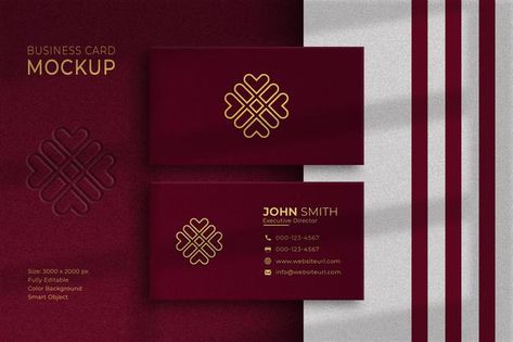 Fashion Visiting Card, Red And Gold Branding, Premium Business Card Design, Luxury Business Card Design Creative, Red Branding Design, Gold Card Design, Red Logo Design, Red Branding, Minimal Logo Design Inspiration