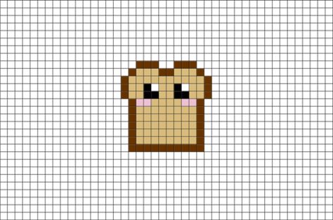 Bread Perler Beads, Food Pixel Art Cute, Bread Pixel Art, Food Pixel Art, Mini Pixel Art, Pixel Art Mini, Grille Pixel Art, Pixel Kawaii, Pixel Art Kawaii