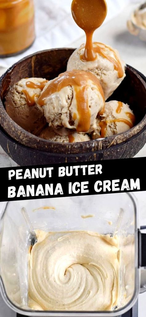 Peanut Butter Banana Ice Cream, Banana Ice Cream Vegan, Ella Vegan, Ice Cream Vegan, Banana Ice Cream Recipe, Nice Cream Recipe, Banana Nice Cream, Peanut Butter Ice Cream, Dairy Free Ice Cream