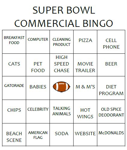 Super Bowl Commercial Bingo Game - Super Bowl Commercial Game, Super Bowl Commercial Games, Commercial Bingo Superbowl, Super Bowl Social Media Posts, Superbowl Commercial Bingo 2024, Super Bowl Commercial Bingo 2024, Superbowl Bingo 2024, Super Bowl Drinking Games, Super Bowl Betting Games