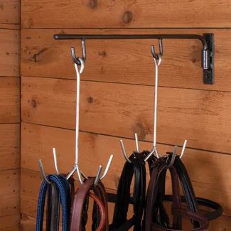 Easy-Up® Space Saving Mounted Saddle Rack | Schneiders Saddle Pad Rack, Horse Blanket Rack, Horse Trailer Organization, Horse Lead Rope, Tack Room Organization, Horse Tack Rooms, Blanket Rack, Saddle Rack, Saddle Pads English