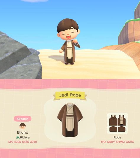 Jedi Robes, Jedi Outfit, Jedi Robe, Animal Crossing Funny, Animal Crossing Qr Codes Clothes, Star Wars Outfits, May The 4th, May The 4th Be With You, New Animal Crossing