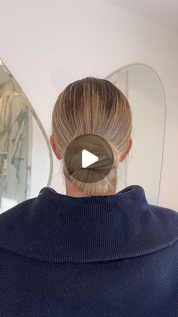 How To Low Ponytail, Low Bun To The Side, Stick Back Ponytail, Hair Parted In The Middle Low Bun, Low Everyday Bun, Low Business Bun, Low Bun Wet Hair, Fast Low Bun Hairstyles, Easy Oily Hair Hairstyles