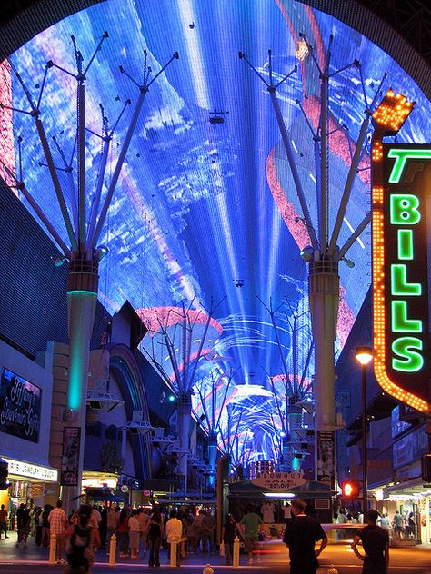 Light show called the "Fremont Street Experience Light and Sound Show" in Las Vegas, NV. The huge canopy covers 5 blocks of Fremont Street. ©2007 Donna S. McCraw Freemont Street Las Vegas, Freemont Street, Book Of Secrets, Vegas Lights, Fremont Street Experience, Las Vegas Vacation, Nevada Travel, Vegas Vacation, Las Vegas Shows