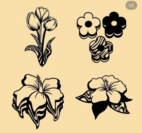 Boy Tattoo Ideas, Abstract Flower Tattoos, Funky Tattoos, Fan Tattoo, Skeleton Tattoos, Flower Boy, Modern Tattoos, Line Art Tattoos, Diy Tattoo