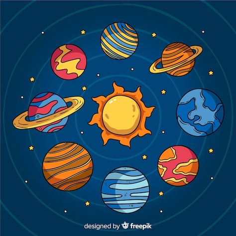 Hand-drawn planet collection design | Free Vector #Freepik #freevector #planet #cartoon-planets #astronomy #cartoon-galaxy Planet Drawings, Art Class Posters, Planet Graphic, Planet Comics, Planet Vector, New Planet, Planet Drawing, Draw Hands, Graphic Drawing