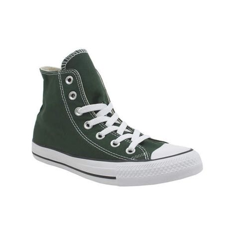 Converse Dark Green All Star Hi Trainers ($76) ❤ liked on Polyvore featuring shoes, sneakers, dark green, converse footwear, dark green sneakers, converse trainers, star caps and dark green shoes Dark Green Sneakers, Dark Green Converse, Dark Green Shoes, Trainers Converse, Shoes Star, Converse Trainers, Sneakers Converse, Green Star, Green Converse