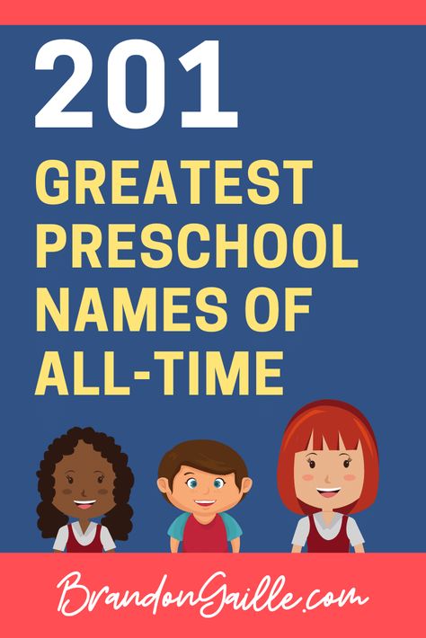 Here is a list of the 201 most creative preschool names of all-time. I have broken this incredible list of names into categories, from catchy to cute to Christian. Preschool Names Craft, Name For Preschool, Names For Preschool Classes, Pre Primary School Name Ideas, Names For Kindergarten, Kindergarten Names Ideas, Home School Name Ideas, Kindergarten Class Names, Kindergarten Classroom Names Ideas