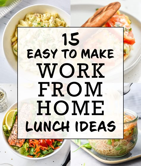 These simple lunch recipe ideas can be thrown together quickly or meal prepped ahead of time to suit your WFH lunch needs. Here are 15 Easy to Make Work From Home Lunch Ideas you should try! #workfromhomelunch #worklunch #mealprep Work From Home Lunch Ideas, Work From Home Lunch, Wfh Lunch, Home Lunch Ideas, Breakfast Snap, Salmon Meal Prep, Quick Easy Lunch, Healthy Lunches For Work, Quick Healthy Lunch