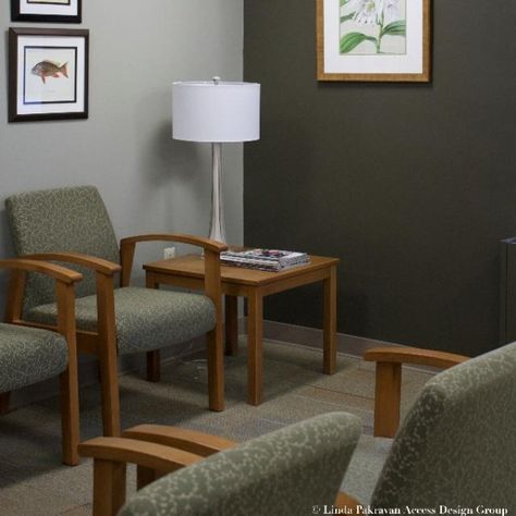 Waiting Room accent wall in Enduring Bronze Medical Office Waiting Room, Medical Office Furniture, Waiting Room Decor, Interior Accent Wall, Waiting Room Design, Medical Office Decor, Office Waiting Rooms, Medical Office Design, Therapy Office