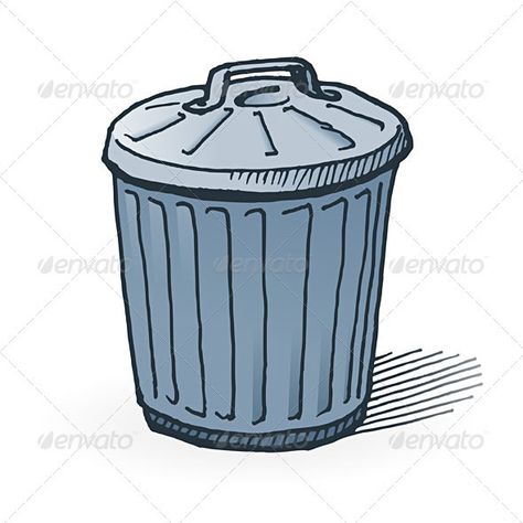 American Trash Can #GraphicRiver Handmade illustration of garbage bin on white background Created: 31January12 GraphicsFilesIncluded: JPGImage #VectorEPS Layered: No MinimumAdobeCSVersion: CS Tags: background #basket #bin #can #cap #cartoon #container #disposal #dispose #dump #dumping #dustbin #garbage #household #icon #illustration #isolated #junk #lid #metal #metallic #recycle #rubbish #silver #steel #symbol #trash #trashcan #vector #waste Garbage Can Drawing, Dustbin Drawing, Trash Can Illustration, Trash Can Drawing, Bin Drawing, Cartoon Trash Can, Trash Icon, Truck Theme Birthday, Handmade Illustration