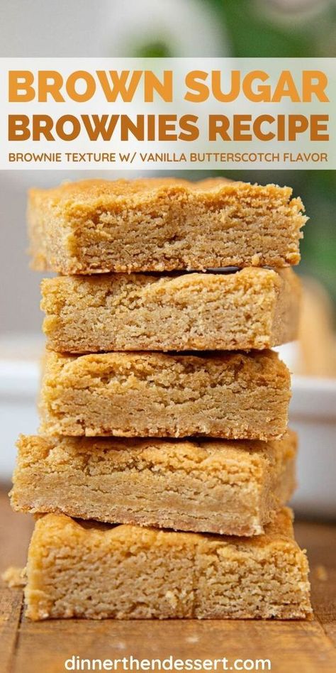 Blondie Brownies Recipe Homemade, Deserts With Only Brown Sugar, Vanilla Brownies Recipes, Frosted Blondies Recipe, Simple Blondie Recipe, Blondies Recipe Classic 9x13, Brown Sugar Blondies Recipe, Best Blondies Recipe Blonde Brownies, Blondes Dessert