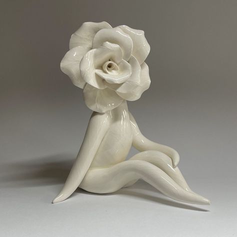 Rose Sculpture to buy online - Flower People by Carolyn Clayton Rose Sculpture, Flower People, November Birth Flower, January Birth Flowers, August Birth Flower, April Birth Flower, Fairy Village, Flower Sculptures, Sculptures For Sale