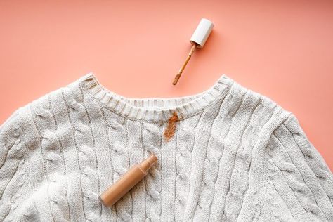 Makeup Stains On Clothes How To Remove, Get Foundation Out Of Clothes, How To Remove Foundation Stains Clothes, Makeup Stains On Clothes, Makeup Stain Remover On Clothes, Get Makeup Out Of Clothes, Removing Makeup From Clothes, How To Remove Makeup Stains From Clothes, How To Remove Foundation From Clothes