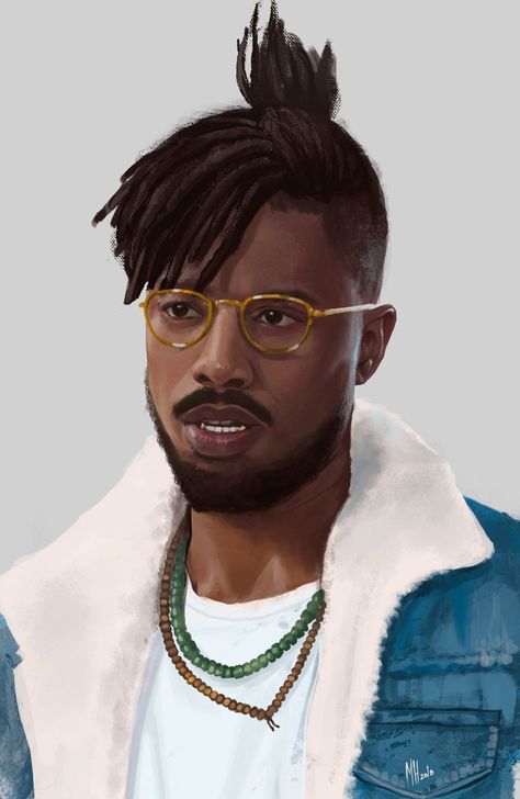 Erik Killmonger Eric Killmonger, Michael Bakari Jordan, Erik Killmonger, Black Panther Art, Dreadlock Hairstyles For Men, Hairstyle Names, Michael B Jordan, Wakanda Forever, Mens Braids Hairstyles