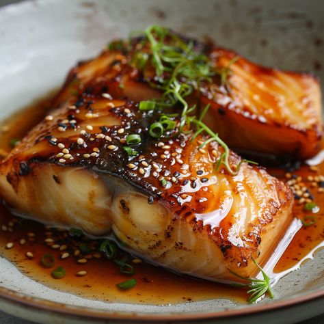 Nobu’s Miso-Marinated Black Cod  – The Fish Society Miso Glazed Black Cod, Fresh Fish Recipes Grill, Miso Black Cod Nobu, Restaurant Fish Recipes, Japanese Tilapia Recipe, Red Emperor Fish Recipes, Teriyaki Cod Recipes, Asian Fish Recipes Thai Style, Fish And Noodles Recipes