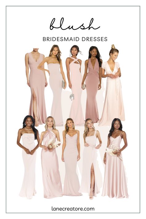 Shop my favorite bridesmaid dresses by color at lanecreatore.com! - - - - Pink Bridesmaid Dresses. Blush Bridesmaid Dresses. Champagne Bridesmaid Dresses. Mismatched Bridesmaid Dresses. Bridesmaid Dress Ideas. #bridesmaidrdress #bridesmaiddressideas #weddinginspiration #bridesmaid #blushbridesmaiddress #bridesmaidhair Gold Champagne Bridesmaid Dresses Blush Pink, Blush And Champagne Wedding Colors Bridesmaid Dress, Bridesmaid Dresses Pink Blush Rose Gold, Bridesmaid Blush Pink Dresses, Pink Satin Bridesmaid Dresses Long, Blush And Champagne Bridesmaid Dresses, Pink Gold Bridesmaid Dresses, Champagne Blush Bridesmaid Dresses, Mismatch Blush Bridesmaid Dresses