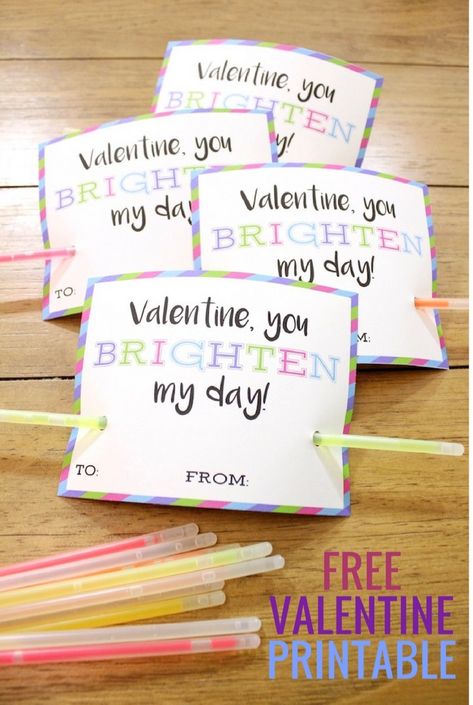 Glow Stick Valentine, Bracelets For Kids, Glow Bracelets, Valentine Gifts For Kids, Preschool Valentines, Valentine's Day Printables, Glow Stick, Valentines Printables Free, Valentines School