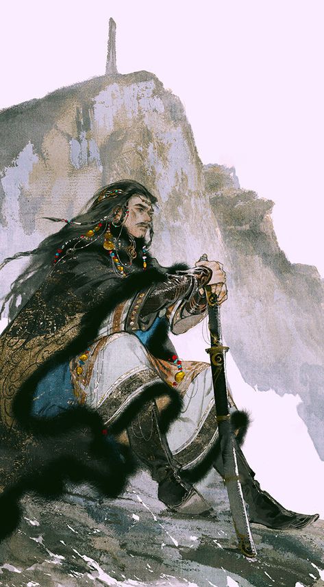 by Ibuki Satsuki Wuxia Character Design, Ibuki Satsuki, Warrior Tattoo, 흑백 그림, Environment Concept Art, 만화 캐릭터, 영감을 주는 캐릭터, Character Design References, Fantasy Character Design