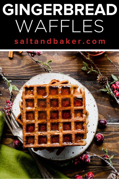 Get your taste buds ready for the ultimate fluffy gingerbread waffles! These warm, cinnamon-infused waffles are perfect for a sweet breakfast or even dessert. Pin this now to add some gingerbread goodness to your life! 🧁 Gingerbread Waffles, Soft Gingerbread Cookies, Waffle Ingredients, Pumpkin Waffles, Cinnamon Chips, Christmas Spices, Gingerbread Cake, Holiday Breakfast, Fudge Sauce