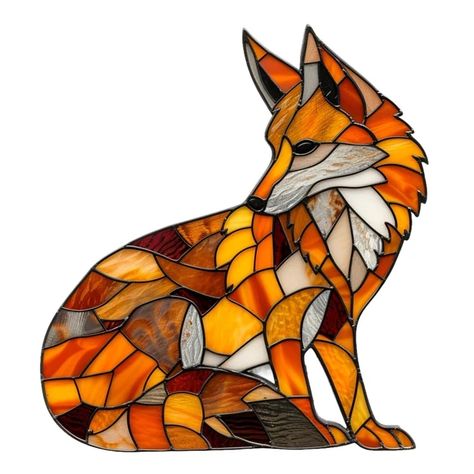 “stained glass” decals – Wender Aspire on Etsy | creativeartworksblog Mosaic Fox Patterns, Fox Stained Glass Patterns, Stained Glass Fox, Stained Glass Animals, Stained Glass Window Clings, Clean Window, Stained Glass Patterns Free, Mosaic Animals, Stained Glass Suncatchers