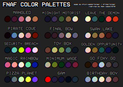 Odd Color Palette, Weirdcore Color Palette, Punk Color Palette, Fnaf Nails, Character Color Palette, Colour Pallettes, Color Mixing Chart Acrylic, Wolf Colors, Vintage Colour Palette