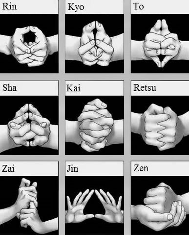 Ninja Meditation-Kuji Kiri (aka. Ninja Hand Signs) — Steemit Ninja Hand Signs, Type Of Energy, Guerriero Samurai, Bahasa Jepun, Hand Signs, Energy Meditation, Arte Ninja, Seni Pop, Ninja Art