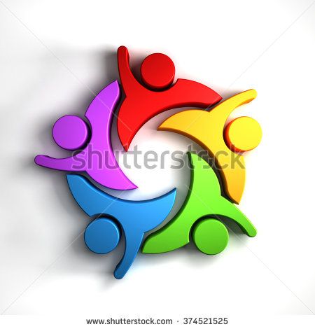 Happy Teamwork 5 group of people logo graphic Harmony Illustration, Teamwork Logo, Colorful People, Logo Clipart, Circle Logo Design, People Logo, Realty Logo, Circular Logo, Round Logo