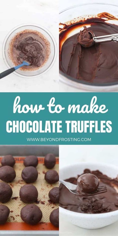 These decadent homemade Chocolate Truffles are an easy no-bake dessert that comes together with just 5 ingredients. They're rich and fudgy with your favorite toppings and a smooth chocolate coating to finish them off! #truffles #chocolatetruffles #trufflesrecipe #chocolatedesserts #chocolatecandies #candyrecipes #chocolaterecipes #homemadecandy Chocolate Truffle Candy, Homemade Chocolate Truffles Easy, Easy Chocolate Truffles 3 Ingredients, Home Made Chocolate Truffles, Chocolate Fudge Truffles, Cocoa Dusted Truffles, Chocolate Ganache Truffles Recipe, Chocolate Truffles With Condensed Milk, Choc Truffles Easy