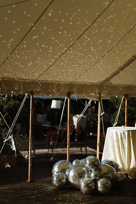 disco ball 21st Birthday Marquee Ideas, Middleton Lodge Marquee, Marquee Party Decorations, Marquee Birthday Party Ideas, Marquee Decoration Birthday, Marquee Fairy Lights, Event Tent Decor, Outdoor Disco Party, Marquee Lights Wedding