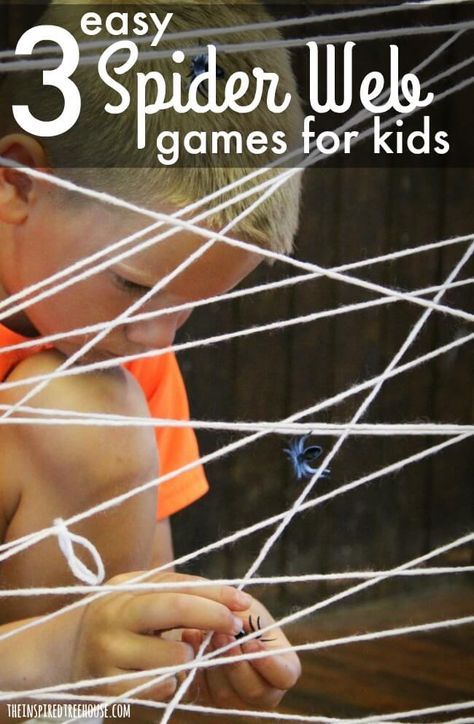 The Inspired Treehouse - 3 fun Halloween activities for kids that will challenge… Spider Games For Kids, Spiderman Games For Kids, Indoor Carnival Games, Ea Activities, Indoor Carnival, Fun Halloween Activities For Kids, Halloween Forest, Bug Games, Building Games For Kids