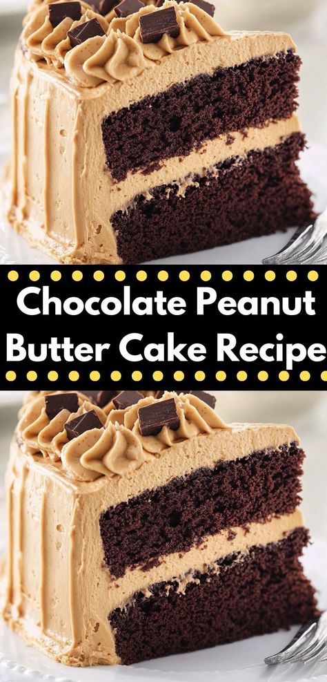 Discover a family favorite with this Chocolate Peanut Butter Cake Recipe. Combining the classic flavors of chocolate and peanut butter, it’s an effortless dessert that brings joy to birthdays, holidays, or any day. Reeses Peanut Butter Cake Recipe, Reese's Birthday Cake, Chocolate Peanut Butter Cake Decoration, Peanut Butter Brownie Cake, Peanut Butter Cake Recipe With Box Cake, Reese’s Pieces Cake Recipe, Chocolate Cake With Peanut Butter Frosting, Peanut Butter And Chocolate Cake, Chocolate Peanutbutter Dessert