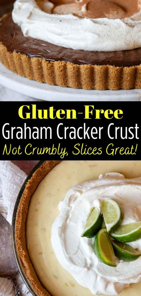 If you've never tasted success with a gluten-free graham cracker crust recipe before, you have come to the right place. I've figured out simple tricks for making an incredible pie or cheesecake crust that actually holds together, slices beautifully, and will fool your toughest gluten-free critics. Get all the helpful, but super easy, tips right here! Graham Cracker Tart Crust, Gf Graham Cracker Crust, Gluten Free Cheesecake Crust, Mamagourmand Recipes, Gluten Free Graham Cracker Crust, Gluten Free Ginger Snaps, Gluten Free Pies Recipes, Gf Graham Crackers, Graham Cracker Crust Recipe